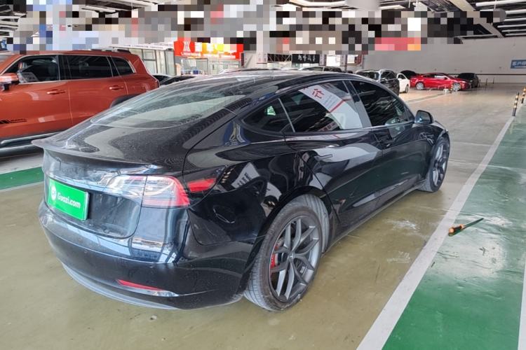 Used Tesla Model 3 2021 Revised Performance Version with All-Wheel Drive 3D1 Rear Right 45 Deg