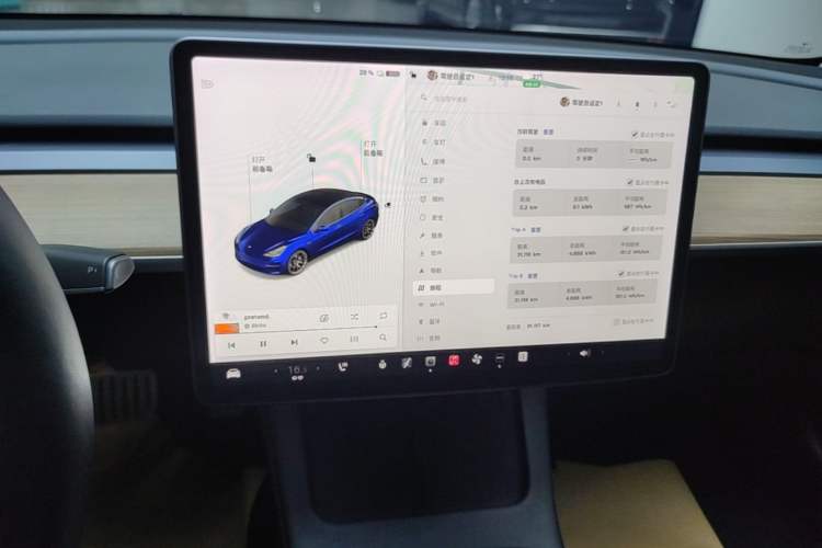 Used Tesla Model 3 2021 Performance High-Performance All-Wheel-Drive Version Audio And AC Panel