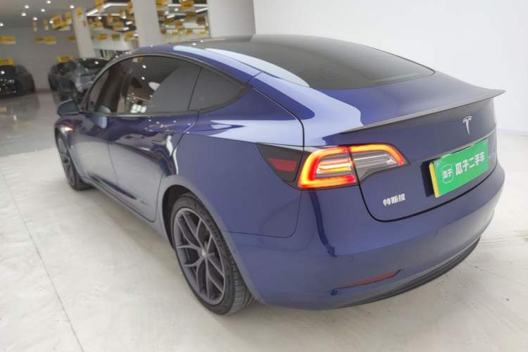 Used Tesla Model 3 2021 Performance High-Performance All-Wheel-Drive Version Rear Left 45 Deg