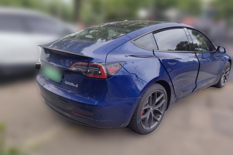 Used Tesla Model 3 2021 Performance High-Performance All-Wheel-Drive Version Rear Right 45 Deg