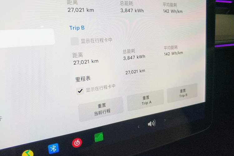 Used Tesla Model 3 2021 Standard Range Rear-Drive Upgraded Version Odometer Close Up