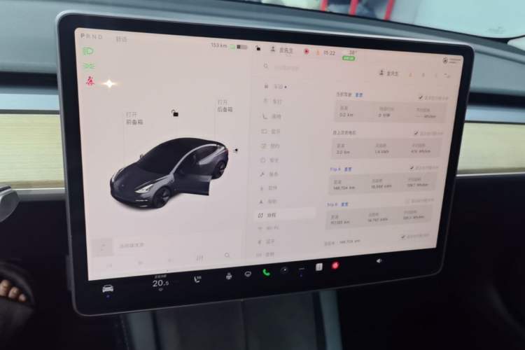 Used Tesla Model 3 2021 Standard Range Rear-Wheel Drive Upgraded Version 3D6 Audio And AC Panel