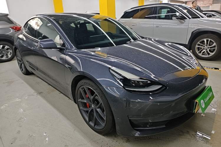 Used Tesla Model 3 2021 Revised Performance Version with All-Wheel Drive 3D1 Front Right 45 Deg
