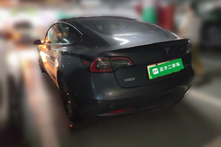 Used Tesla Model 3 2021 Performance High-Performance All-Wheel-Drive Version Rear Left 45 Deg