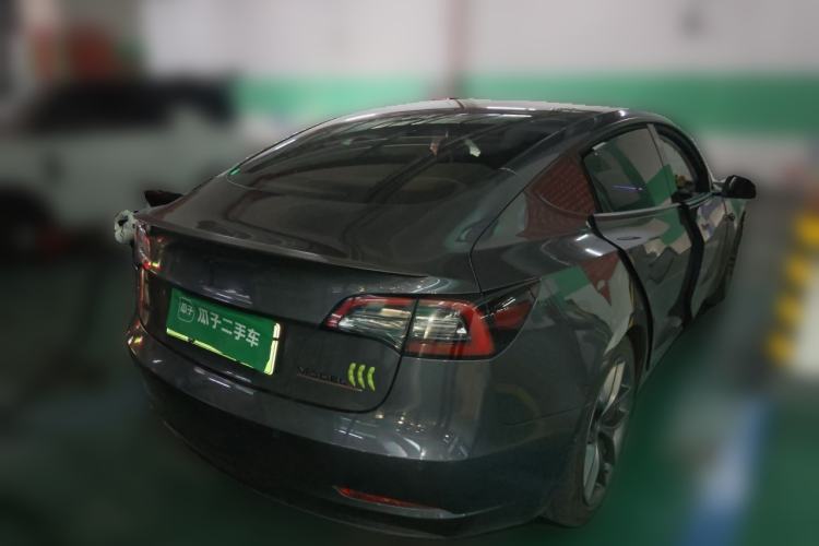 Used Tesla Model 3 2021 Revised Performance Version with All-Wheel Drive 3D1 Rear Right 45 Deg