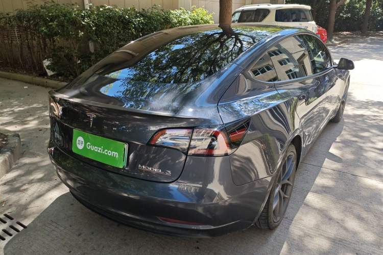 Used Tesla Model 3 2021 Revised Performance Version with All-Wheel Drive 3D1 Rear Right 45 Deg