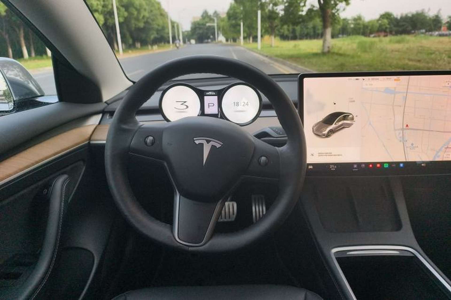 Used Tesla Model 3 2021 Performance High-Performance All-Wheel-Drive Version Steering Wheel