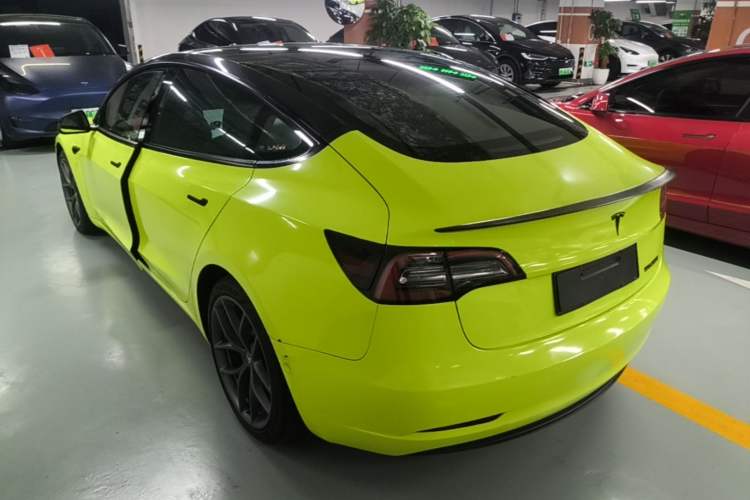 Used Tesla Model 3 2021 Performance High-Performance All-Wheel-Drive Version Rear Left 45 Deg