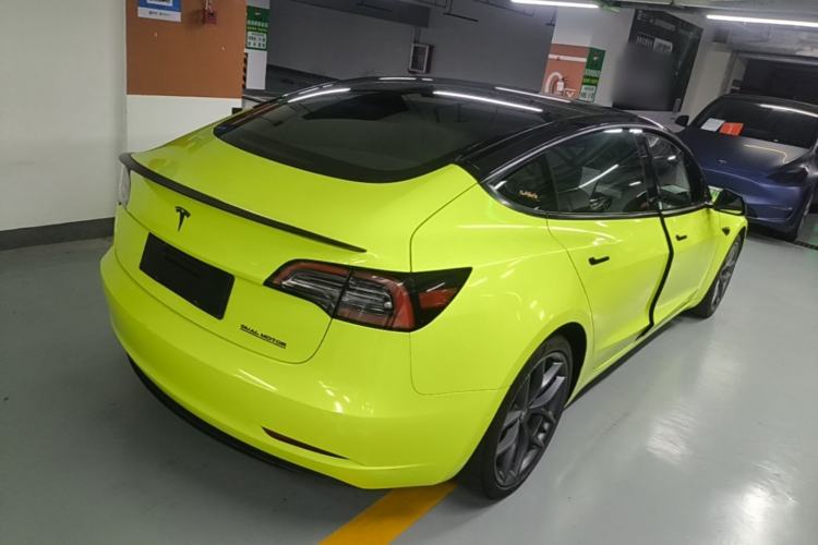 Used Tesla Model 3 2021 Performance High-Performance All-Wheel-Drive Version Rear Right 45 Deg
