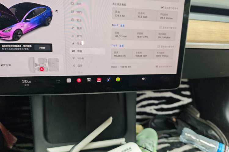Used Tesla Model 3 2021 Standard Range Rear-Wheel Drive Upgraded Version 3D6 Odometer Close Up