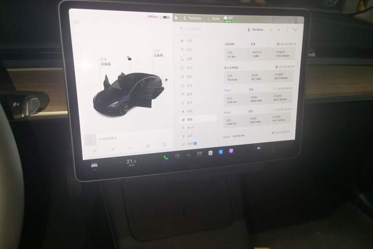 Used Tesla Model 3 2021 Standard Range Rear-Wheel Drive Upgraded Version 3D6 Audio And AC Panel