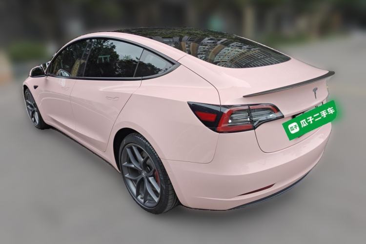 Used Tesla Model 3 2021 Performance High-Performance All-Wheel-Drive Version Rear Left 45 Deg