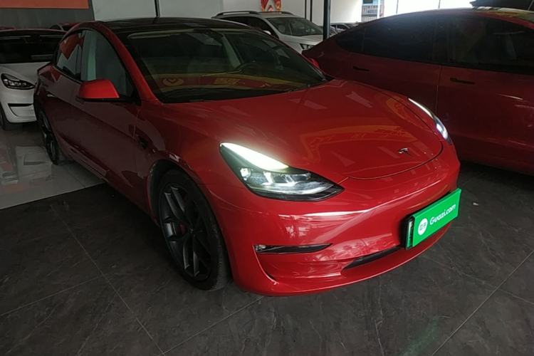 Used Tesla Model 3 2021 Performance High-Performance All-Wheel-Drive Version Front Right 45 Deg