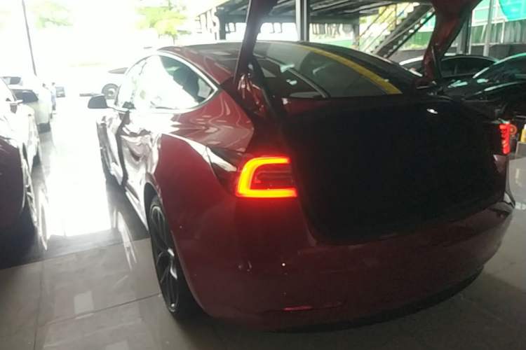 Used Tesla Model 3 2021 Performance High-Performance All-Wheel-Drive Version Rear Left 45 Deg