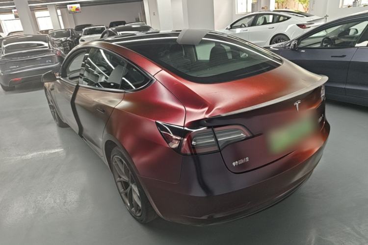 Used Tesla Model 3 2021 Performance High-Performance All-Wheel-Drive Version Rear Left 45 Deg