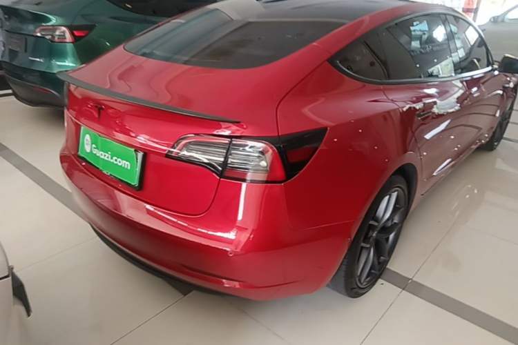 Used Tesla Model 3 2021 Performance High-Performance All-Wheel-Drive Version 3D6 Rear Right 45 Deg