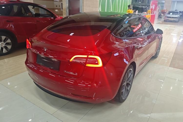Used Tesla Model 3 2021 Performance High-Performance All-Wheel-Drive Version Rear Right 45 Deg
