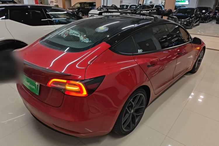 Used Tesla Model 3 2021 Performance High-Performance All-Wheel-Drive Version Rear Right 45 Deg