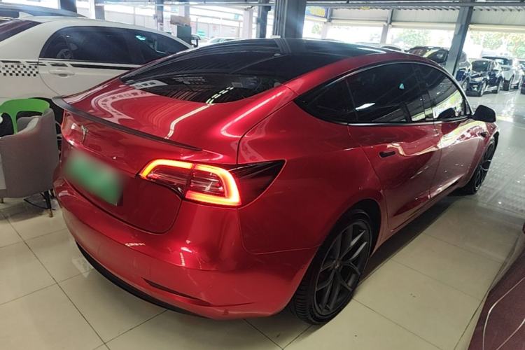 Used Tesla Model 3 2021 Performance High-Performance All-Wheel-Drive Version 3D6 Rear Right 45 Deg