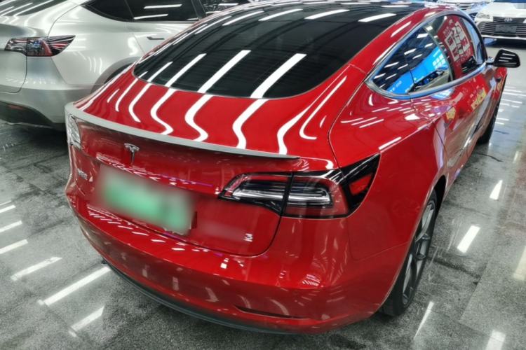 Used Tesla Model 3 2021 Performance High-Performance All-Wheel-Drive Version Rear Right 45 Deg