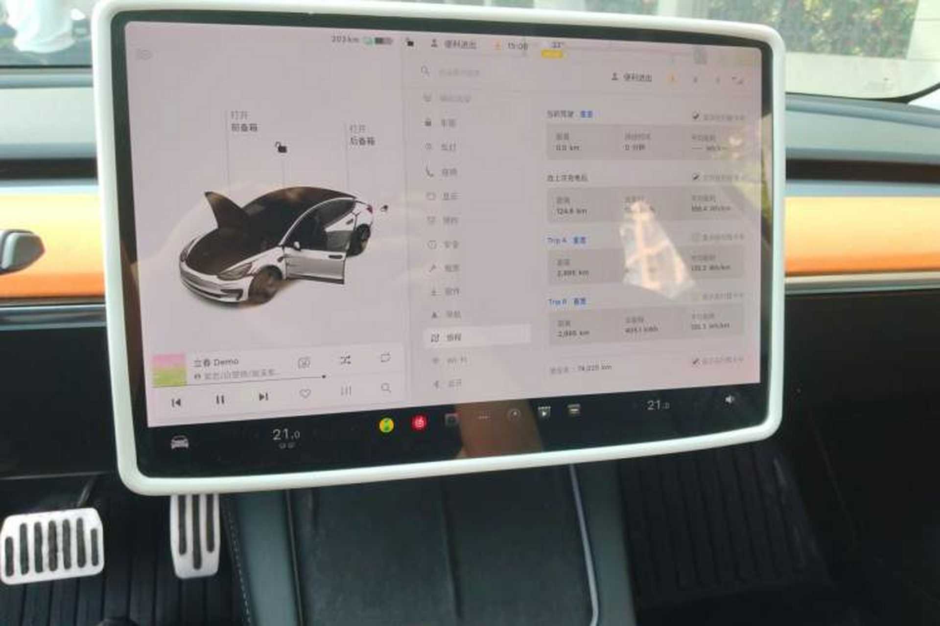 Used Tesla Model 3 2021 Standard Range Rear-Wheel Drive Upgraded Version 3D6 Audio And AC Panel