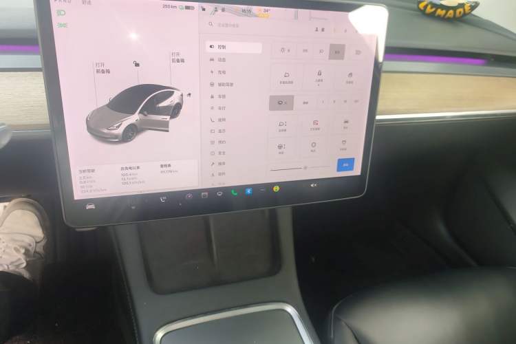 Used Tesla Model 3 2021 Performance High-Performance All-Wheel-Drive Version Audio And AC Panel