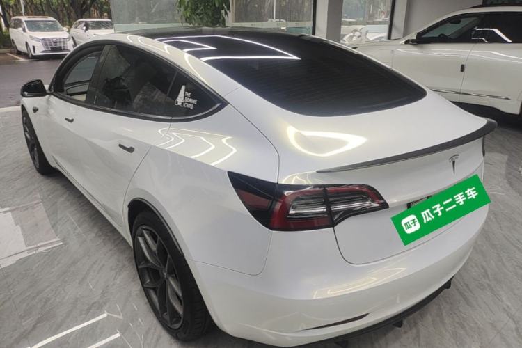 Used Tesla Model 3 2021 Performance High-Performance All-Wheel-Drive Version Rear Left 45 Deg