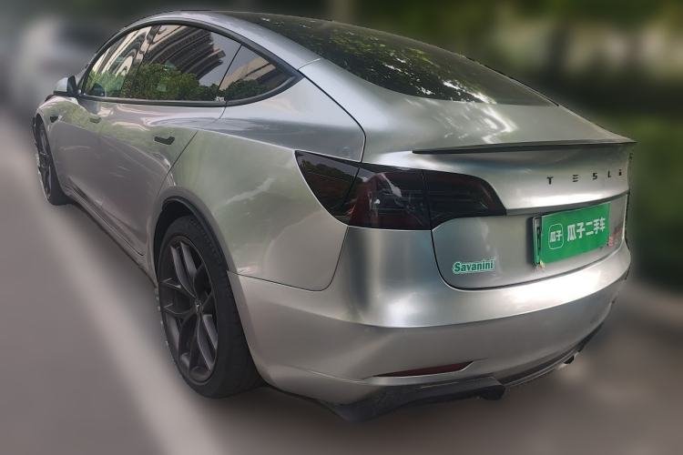 Used Tesla Model 3 2021 Performance High-Performance All-Wheel-Drive Version Rear Left 45 Deg