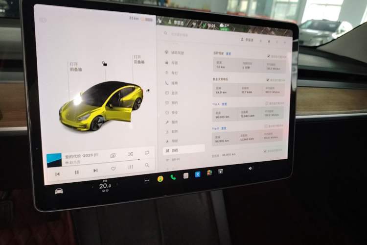 Used Tesla Model 3 2021 Revised Version Standard Range Rear-Wheel Drive Upgraded Edition 3D1 Audio And AC Panel