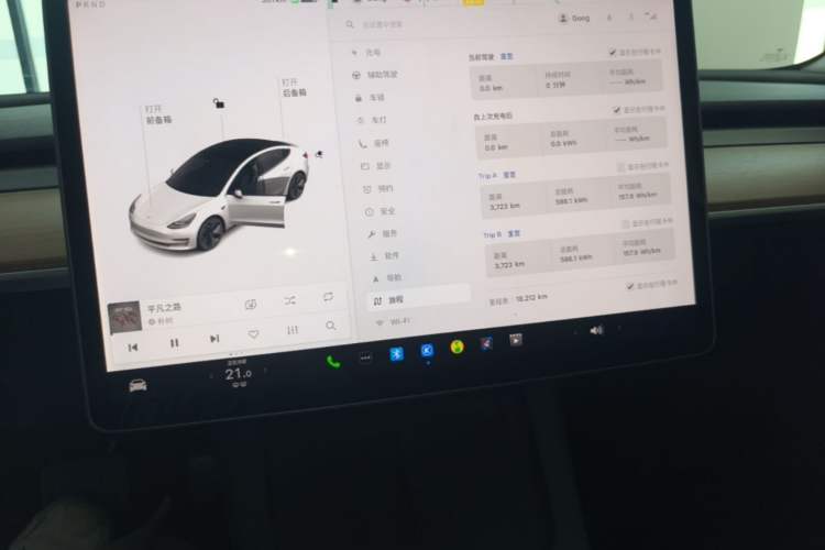 Used Tesla Model 3 2021 Standard Range Rear-Wheel Drive Upgraded Version 3D6 Audio And AC Panel