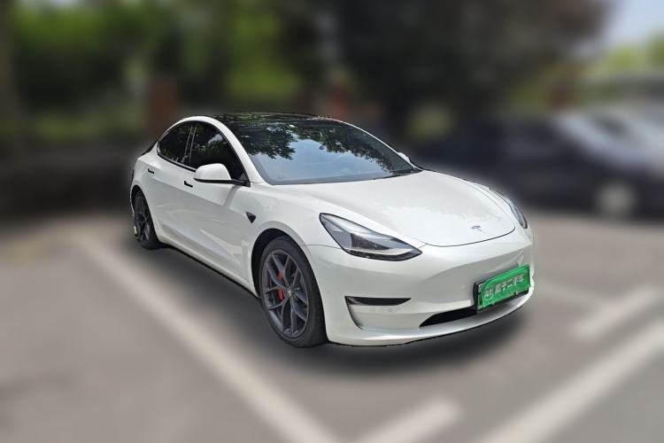Used Tesla Model 3 2021 Performance High-Performance All-Wheel-Drive Version Front Right 45 Deg