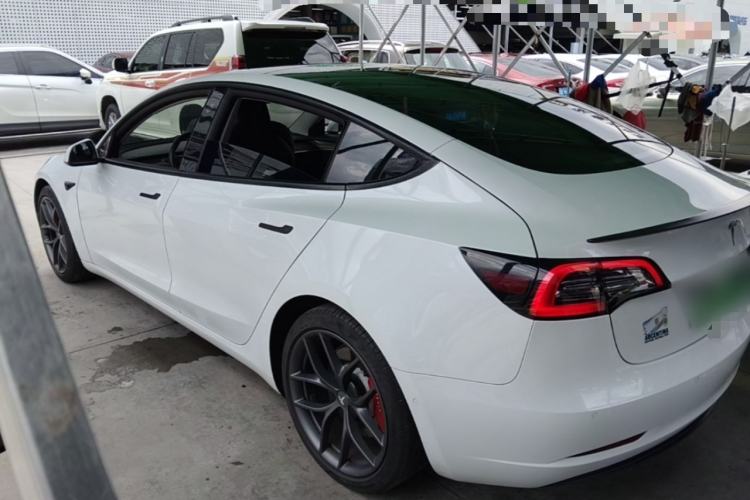 Used Tesla Model 3 2021 Performance High-Performance All-Wheel-Drive Version Rear Left 45 Deg