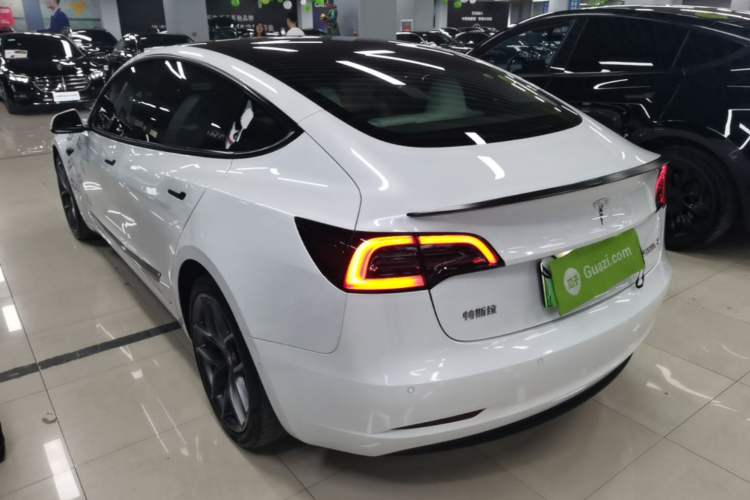 Used Tesla Model 3 2021 Performance High-Performance All-Wheel-Drive Version Rear Left 45 Deg