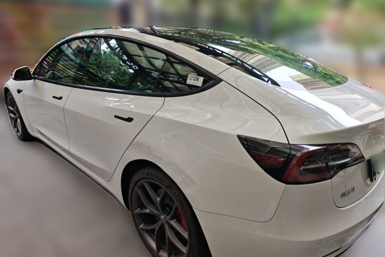 Used Tesla Model 3 2021 Performance High-Performance All-Wheel-Drive Version Rear Left 45 Deg