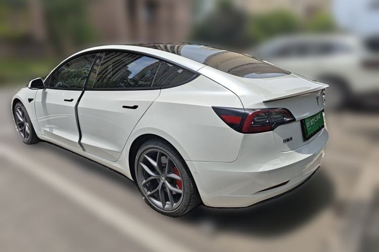 Used Tesla Model 3 2021 Performance High-Performance All-Wheel-Drive Version Rear Left 45 Deg
