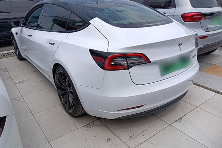 Used Tesla Model 3 2021 Performance High-Performance All-Wheel-Drive Version Rear Left 45 Deg