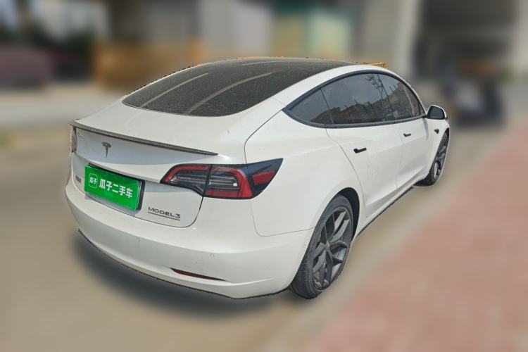 Used Tesla Model 3 2021 Performance High-Performance All-Wheel-Drive Version Rear Right 45 Deg