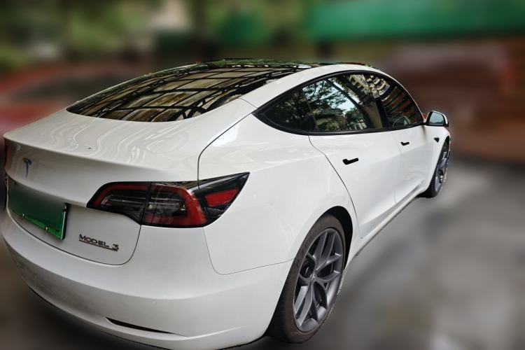 Used Tesla Model 3 2021 Performance High-Performance All-Wheel-Drive Version Rear Right 45 Deg