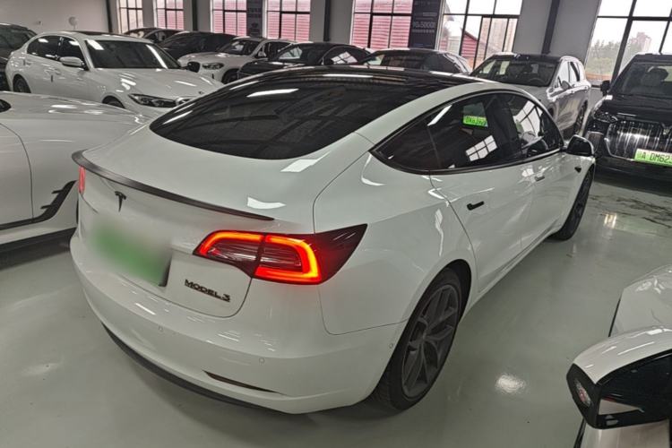 Used Tesla Model 3 2021 Performance High-Performance All-Wheel-Drive Version 3D6 Rear Right 45 Deg