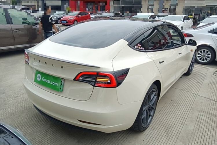 Used Tesla Model 3 2021 Performance High-Performance All-Wheel-Drive Version Rear Right 45 Deg