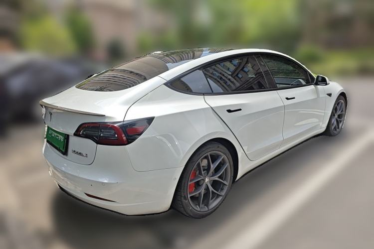 Used Tesla Model 3 2021 Performance High-Performance All-Wheel-Drive Version Rear Right 45 Deg