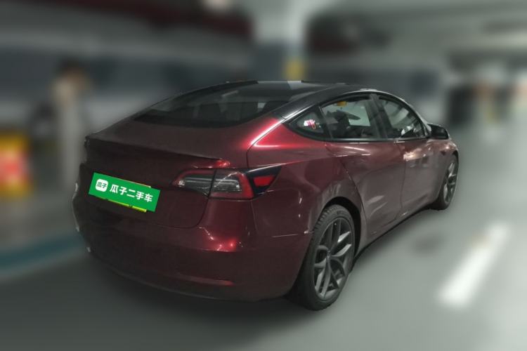 Used Tesla Model 3 2021 Revised Performance Version with All-Wheel Drive 3D1 Rear Right 45 Deg