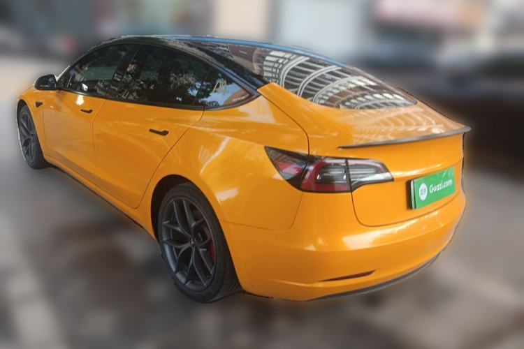 Used Tesla Model 3 2021 Performance High-Performance All-Wheel-Drive Version Rear Left 45 Deg