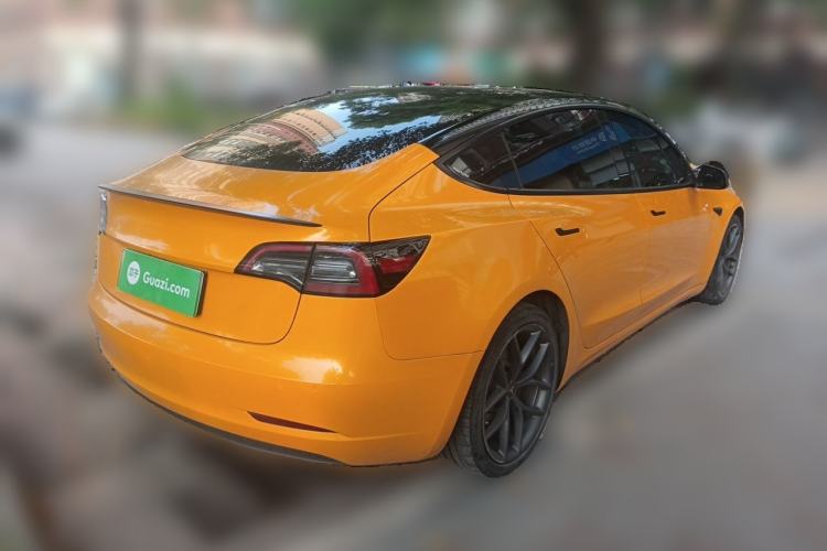 Used Tesla Model 3 2021 Performance High-Performance All-Wheel-Drive Version Rear Right 45 Deg