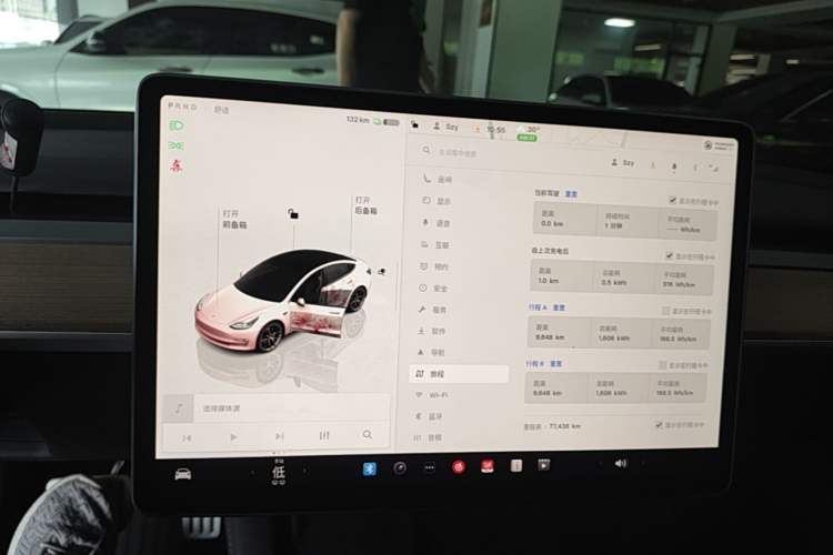 Used Tesla Model 3 2022 Performance High-Performance All-Wheel-Drive Version Audio And AC Panel