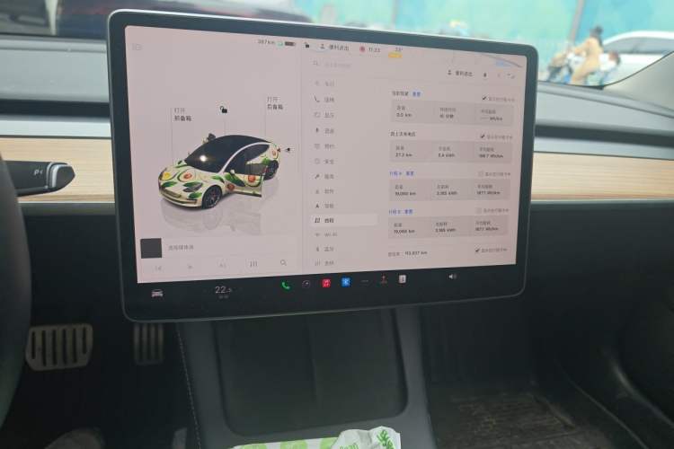 Used Tesla Model 3 2022 Performance High-Performance All-Wheel-Drive Version Audio And AC Panel