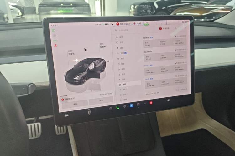 Used Tesla Model 3 2022 Performance High-Performance All-Wheel-Drive Version Audio And AC Panel