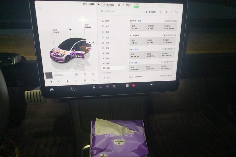 Used Tesla Model 3 2022 Performance High-Performance All-Wheel-Drive Version Audio And AC Panel