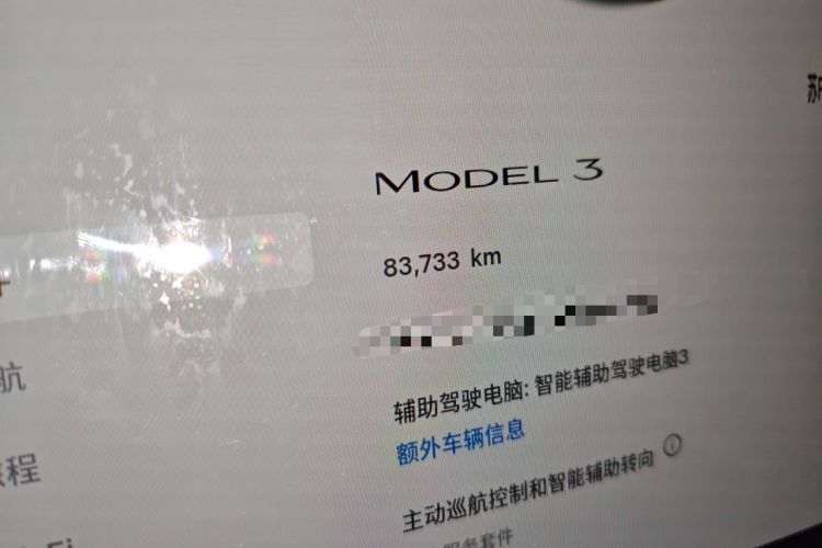 Used Tesla Model 3 2022 Rear-Wheel-Drive Version Odometer Close Up