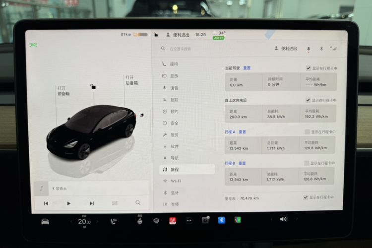 Used Tesla Model 3 2022 Rear-Wheel-Drive Version Odometer Close Up